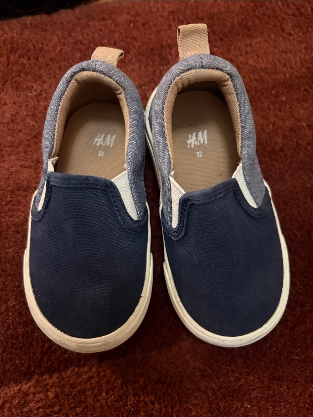 H&M Kids Navy Slip-On Canvas Sneakers size 6